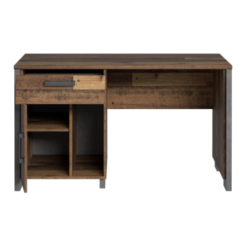 Biurko vintage loft 130x60 cm z szufladą i szafką